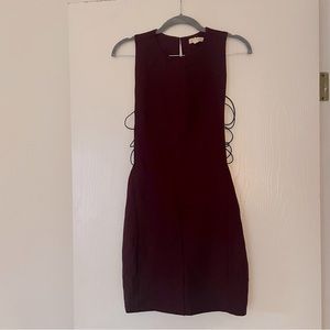 Silence + noise dark maroon dress- size M